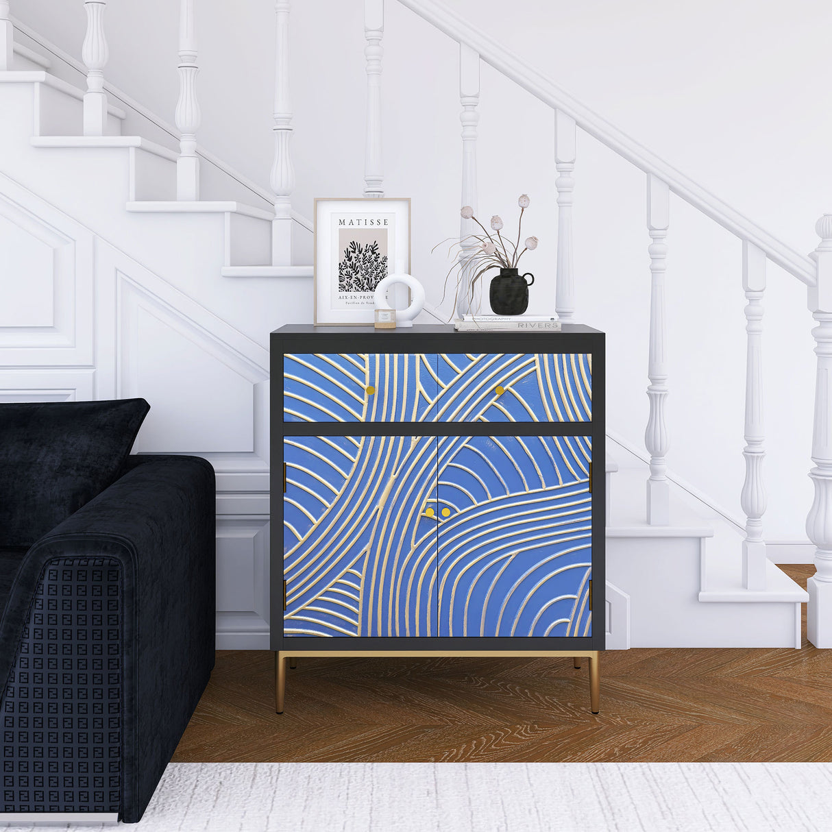 Black-&-Blue-Modern-MDF-Storage-Cabinet-–-Adjustable-Shelf-&-Drawer-Cabinets-&-Storage