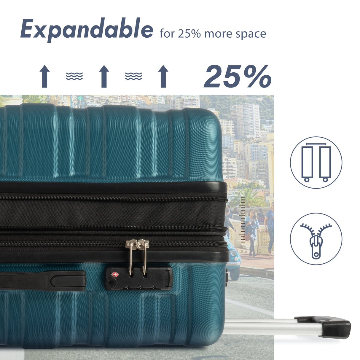 Hardshell Luggage Sets 3 Pcs Spinner Suitcase with TSA Lock