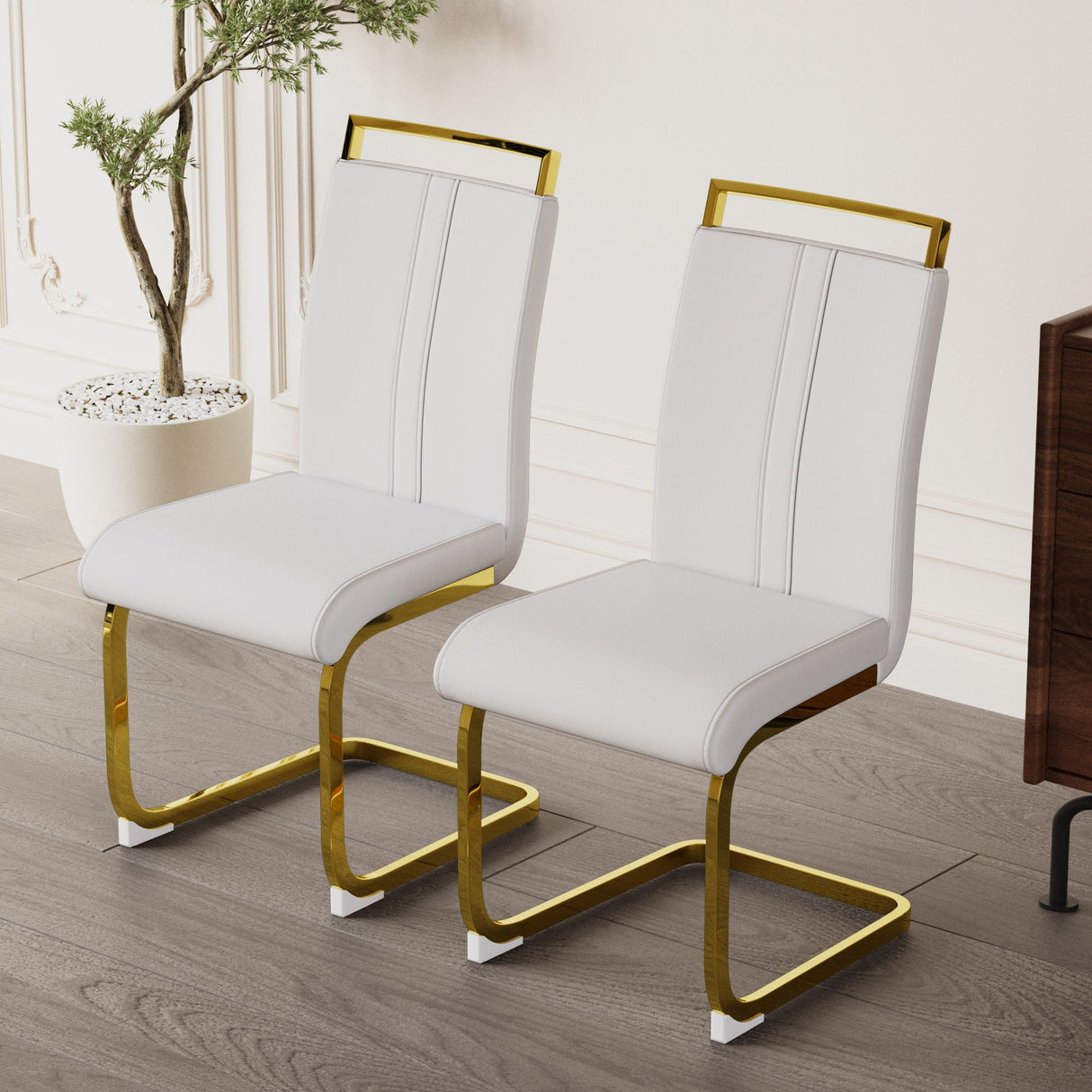Side Dining Room Chair, Padded Seat High Back