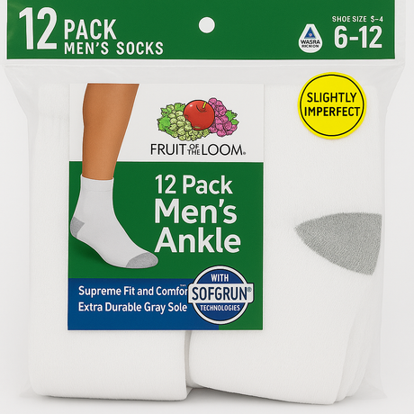 12-Pairs-Fruit-of-the-Loom-Men's-Ankle-Socks-Socks