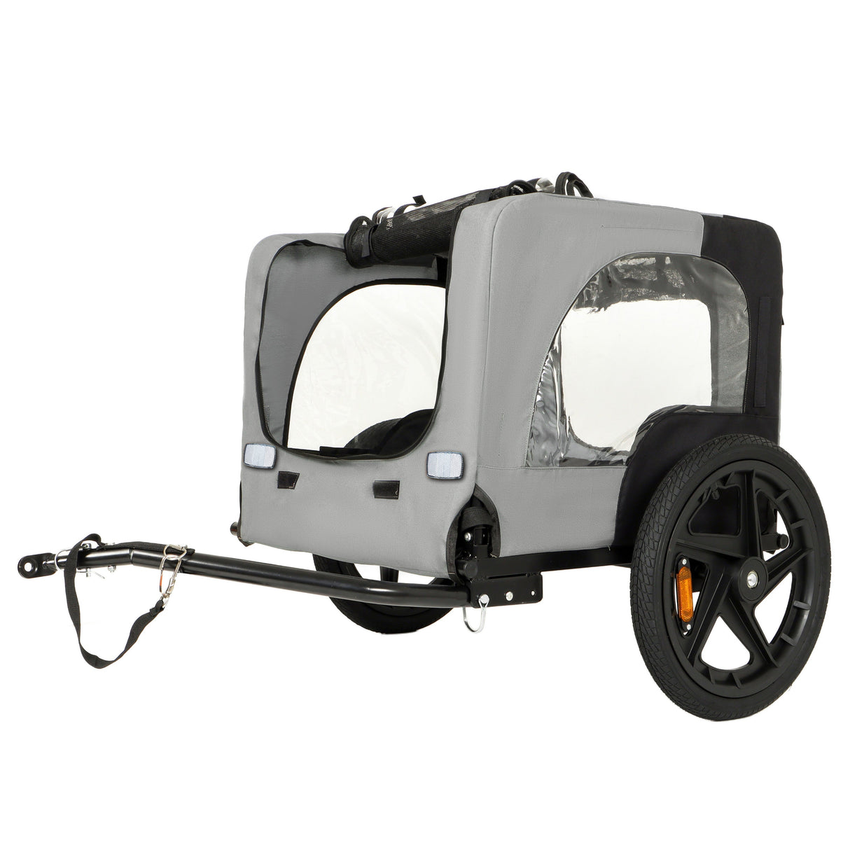 Outdoor Heavy Duty Collapsible Pet Bike Trailer with 16-Inch All-Terrain Wheels