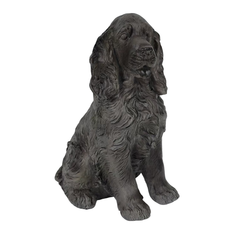 20'' Antique Finish Realistic Sitting Cocker Spaniel Dog Statue
