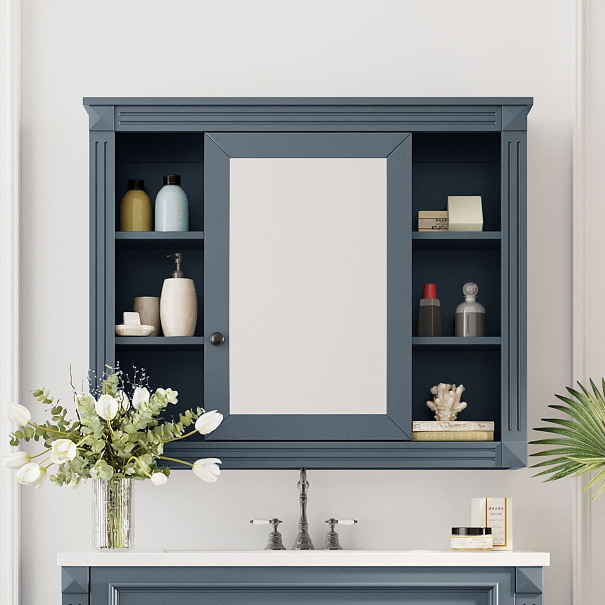 Wall Mounted Bathroom Storage Cabinet With Mirror