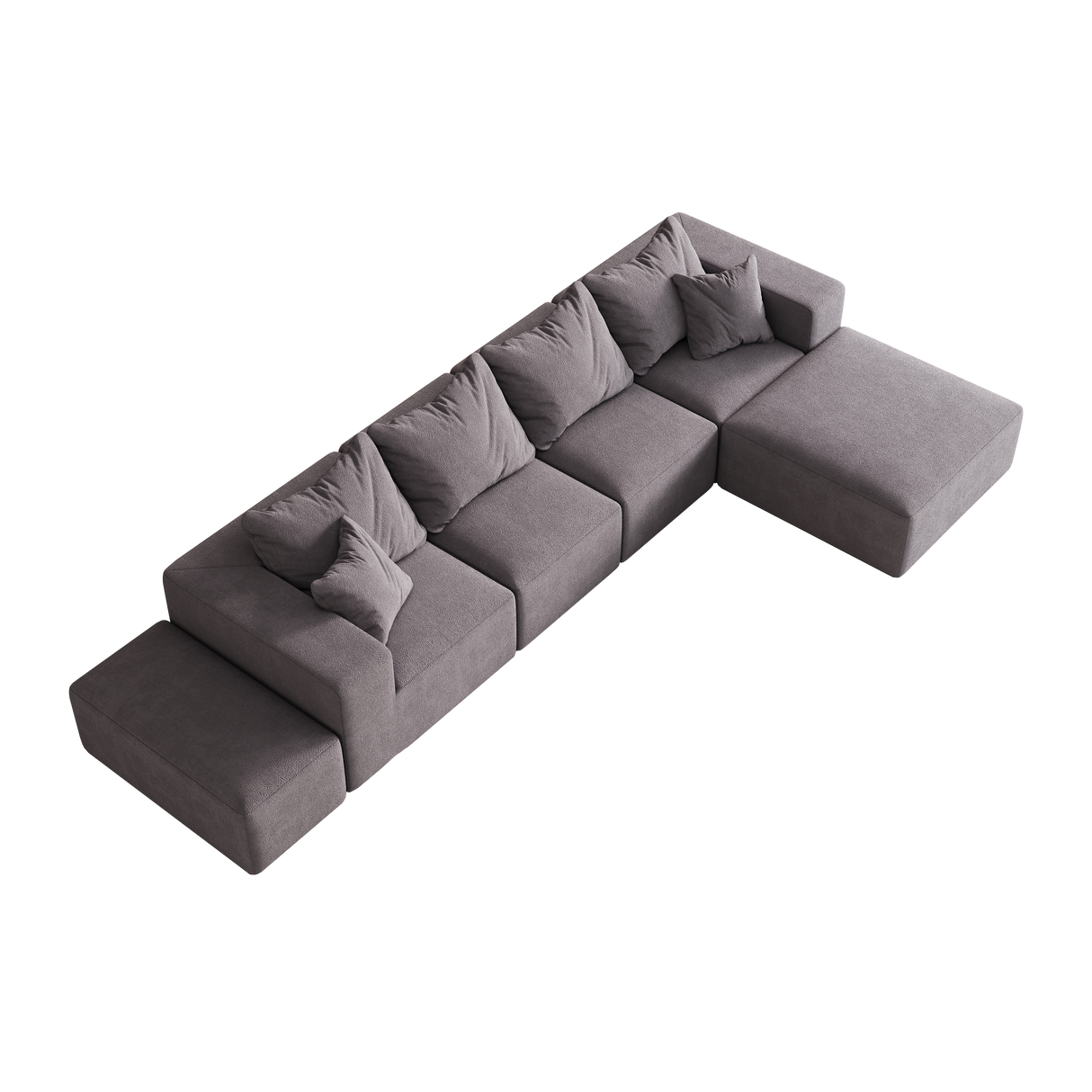 Modern Upholstered Sectional Boneless Couch Set