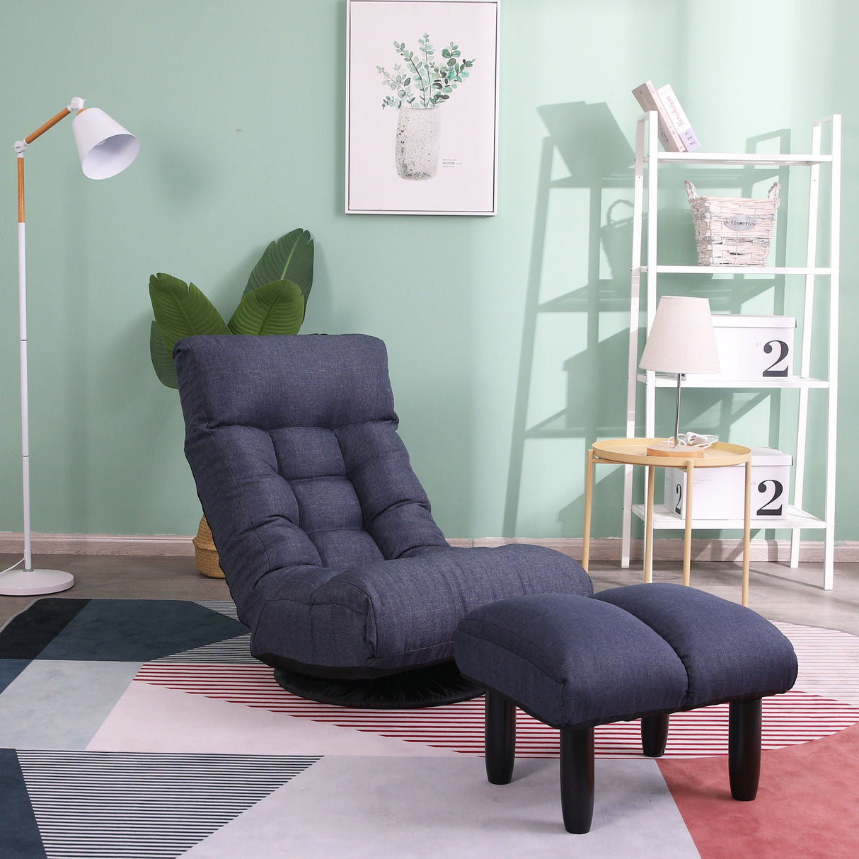 Adjustable Japanese Reclining Floor Chair Sofa With Metal Frame For Living Room