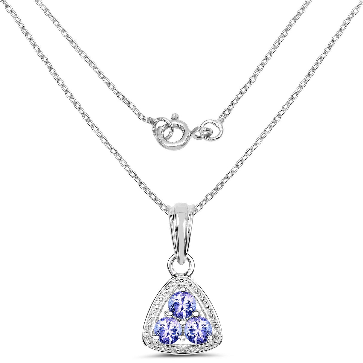 0.69 Carat Genuine Tanzanite .925 Sterling Silver Pendant