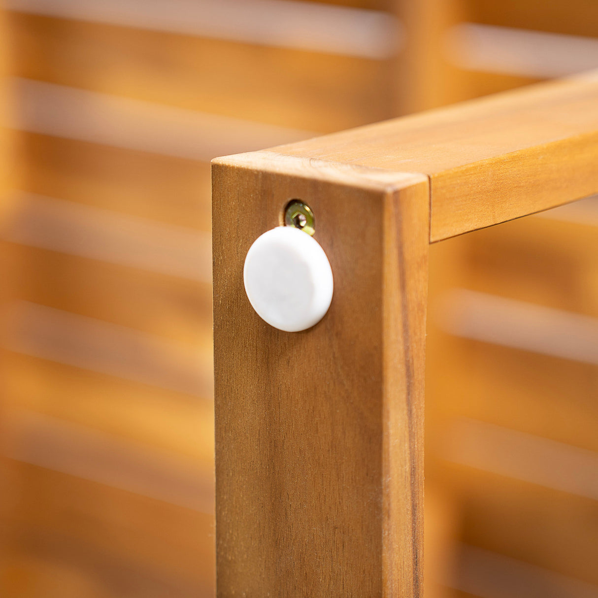 7 Pieces Acacia Wood Outdoor Dining Set with Cream Cushions