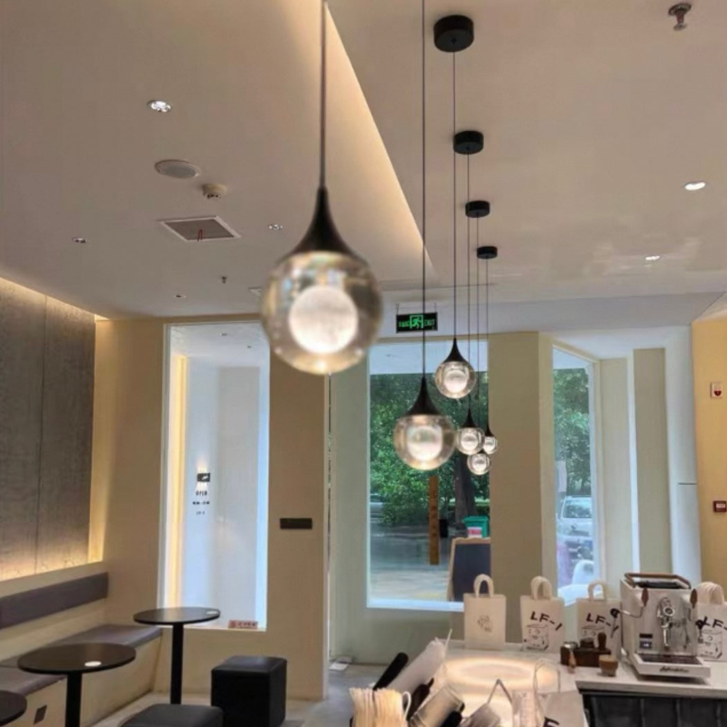 Minimalist Clear Glass Pendant Light Hanging Ceiling Fixture