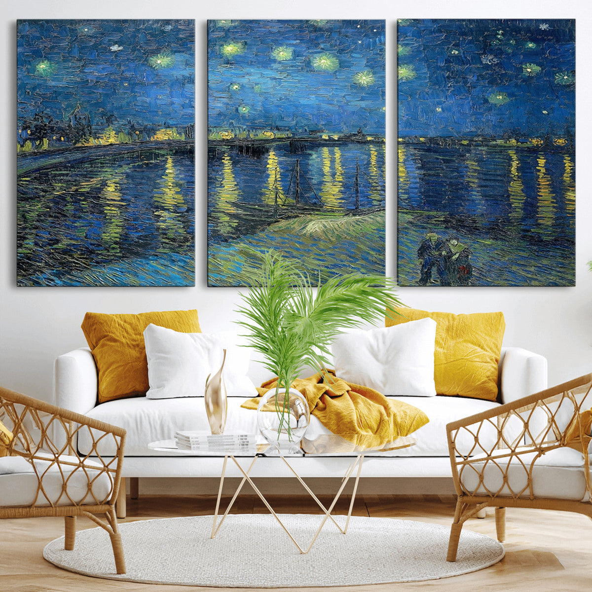 Vincent van Gogh Starry Night over the Rhone Abstract Wall