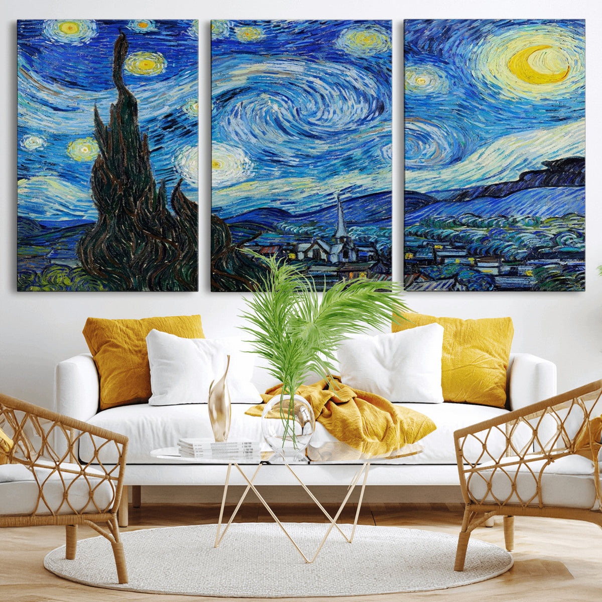 Vincent Van Gogh The Starry Night Abstract Wall Art Canvas