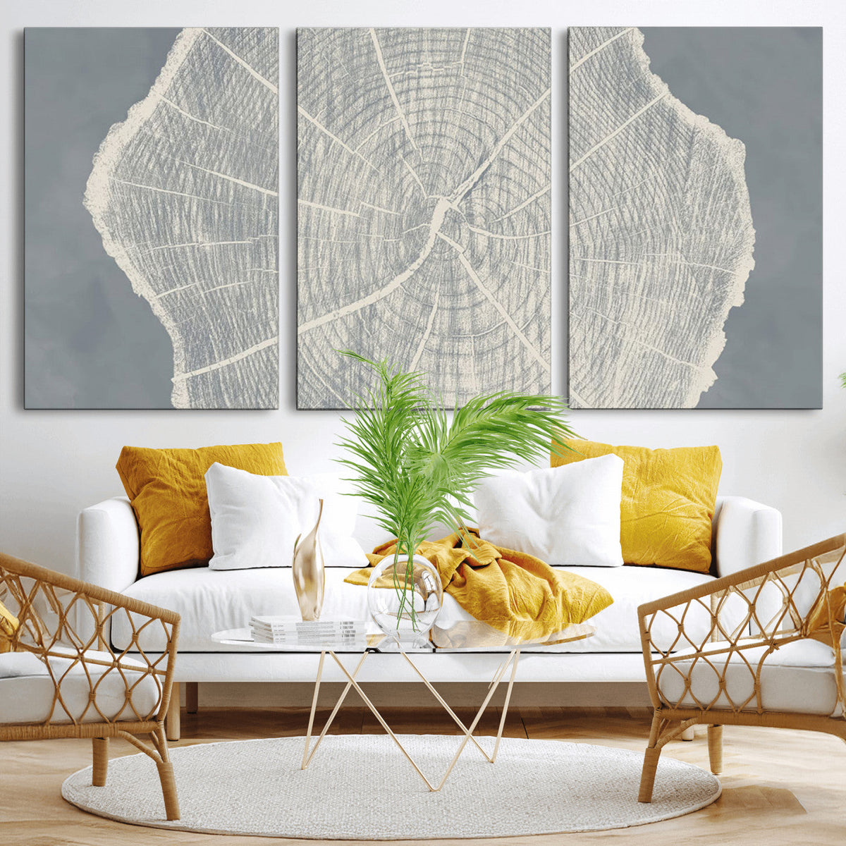 Abstract Tree Ring Wall Art Canvas Print – Nature-Inspired,