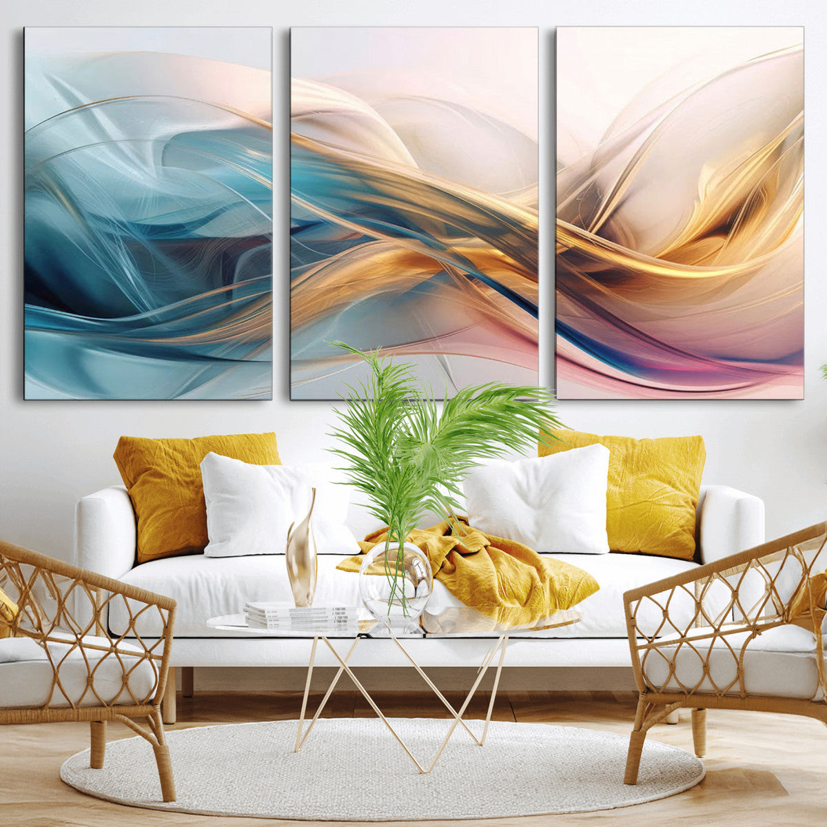 Abstract Flowing Colors Wall Art Canvas Print