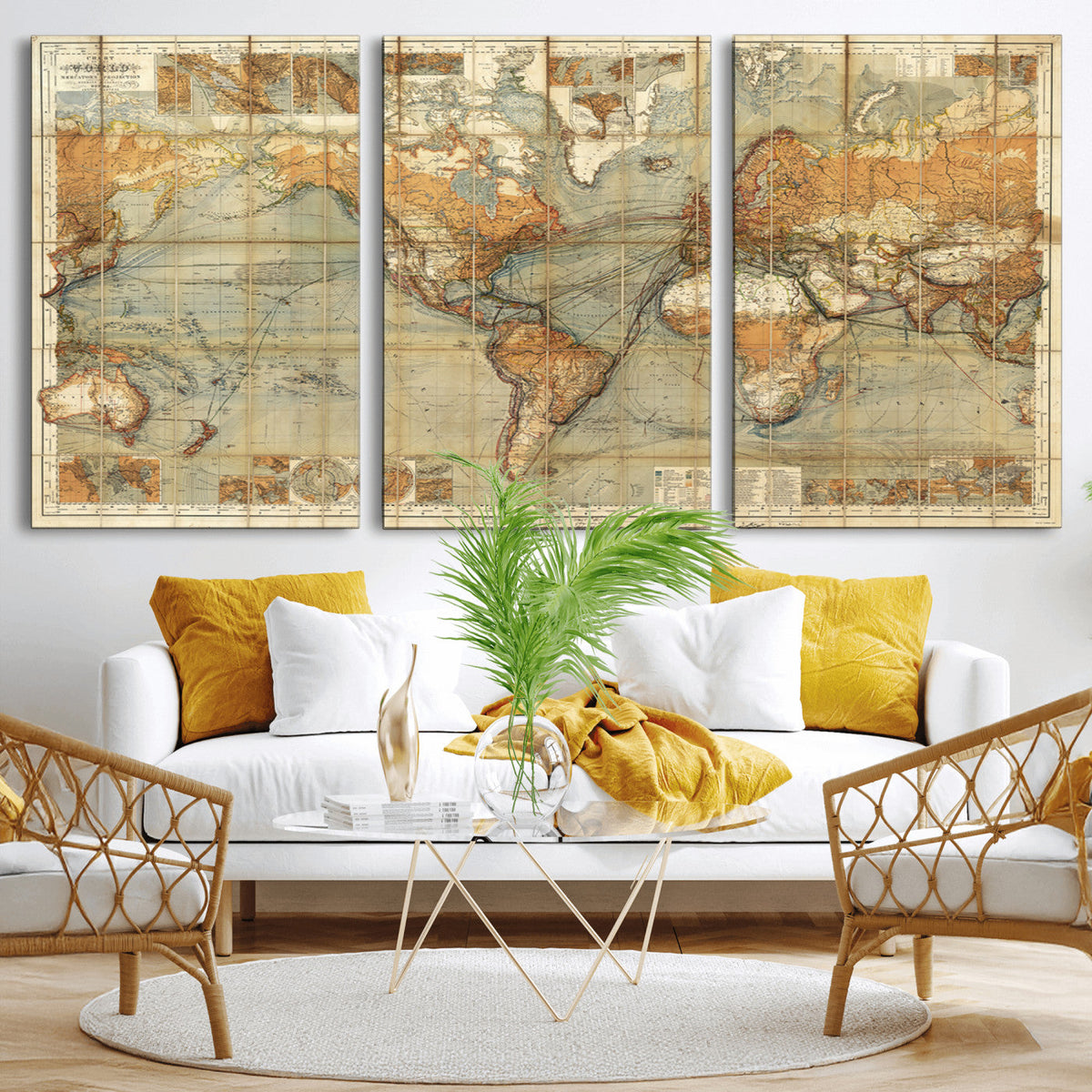 Push Pin World Map Canvas Print – Travel Tracker Wall Art