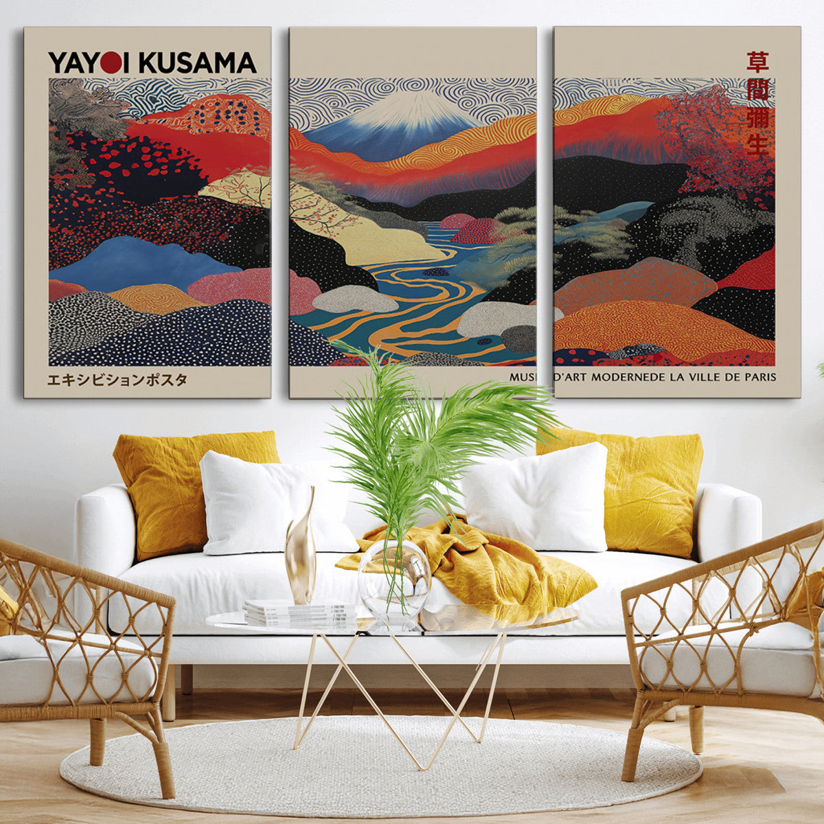 Yayoi Kusama Wall Art – Framed Japanese Abstract Art Print,