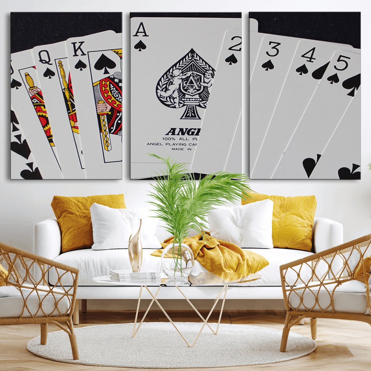 Poker Wall Art - Playing Cards Canvas Wall Art Print - Ace