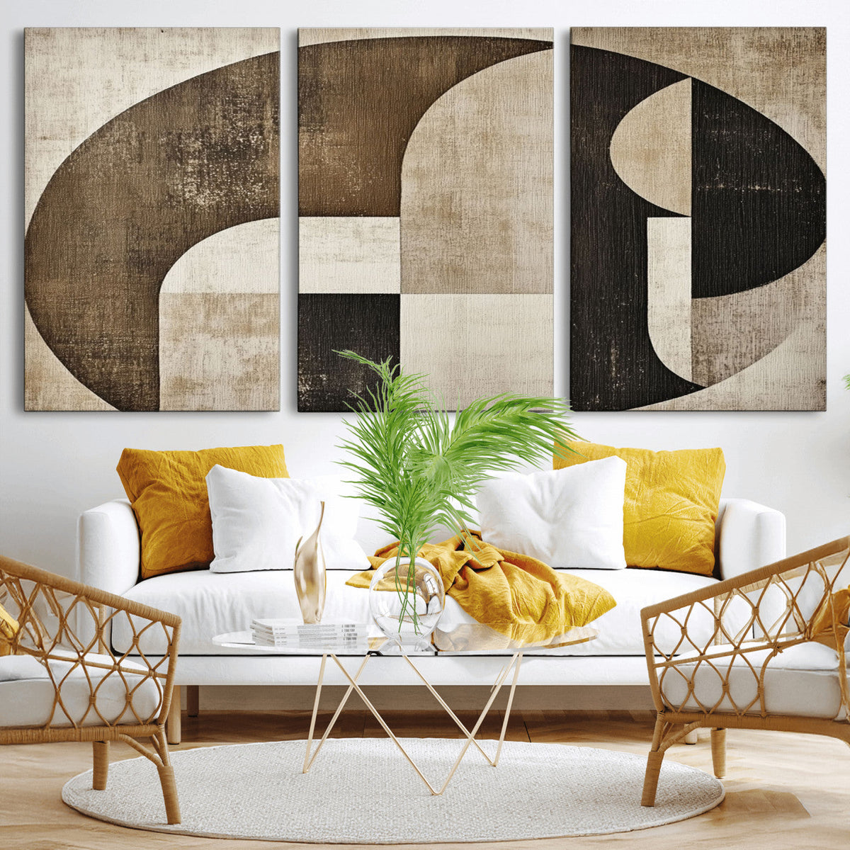 Wabi Sabi Abstract Wall Art | Geometric Modern Minimalist