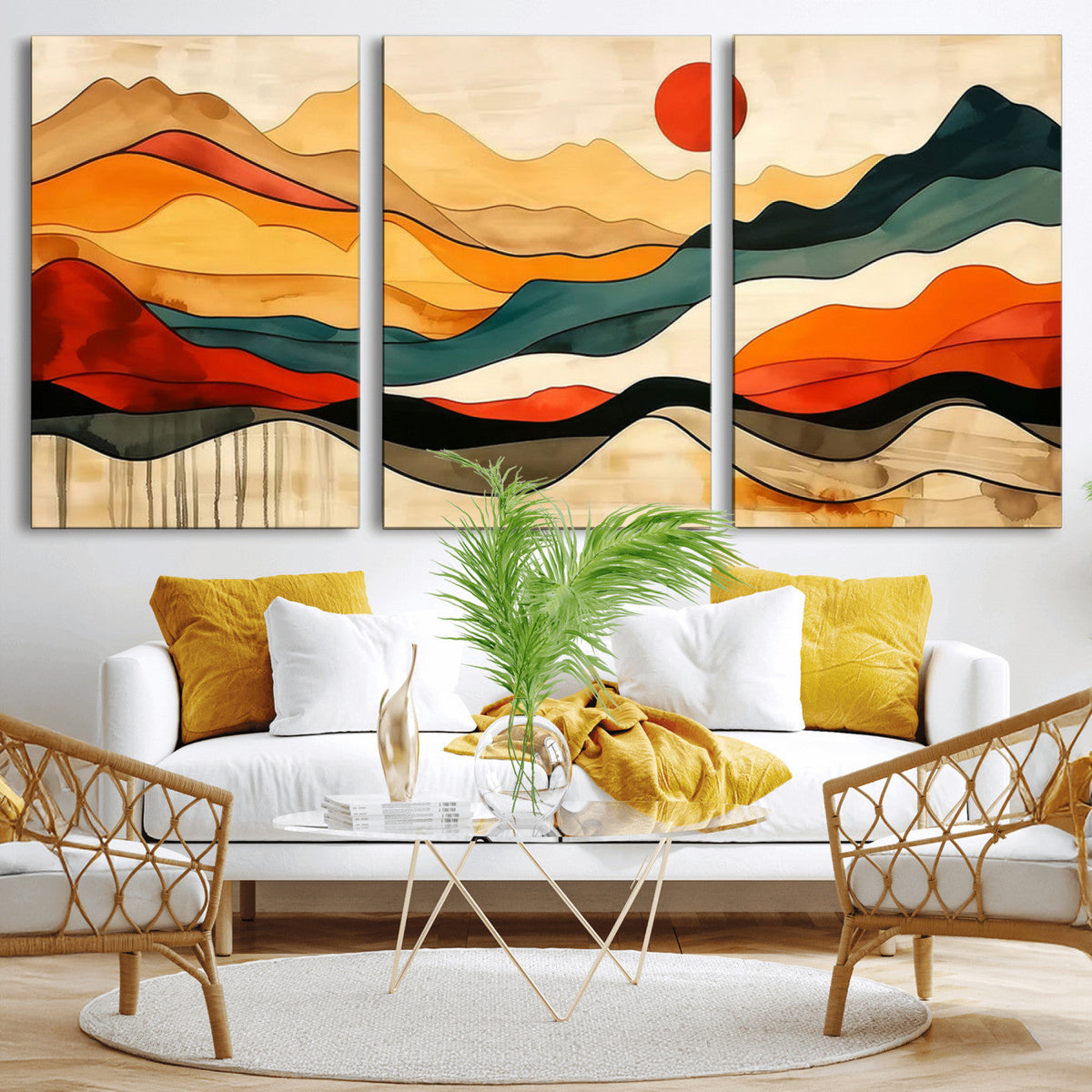 Mid Century Wall Art Print - Abstract Woodland Print -
