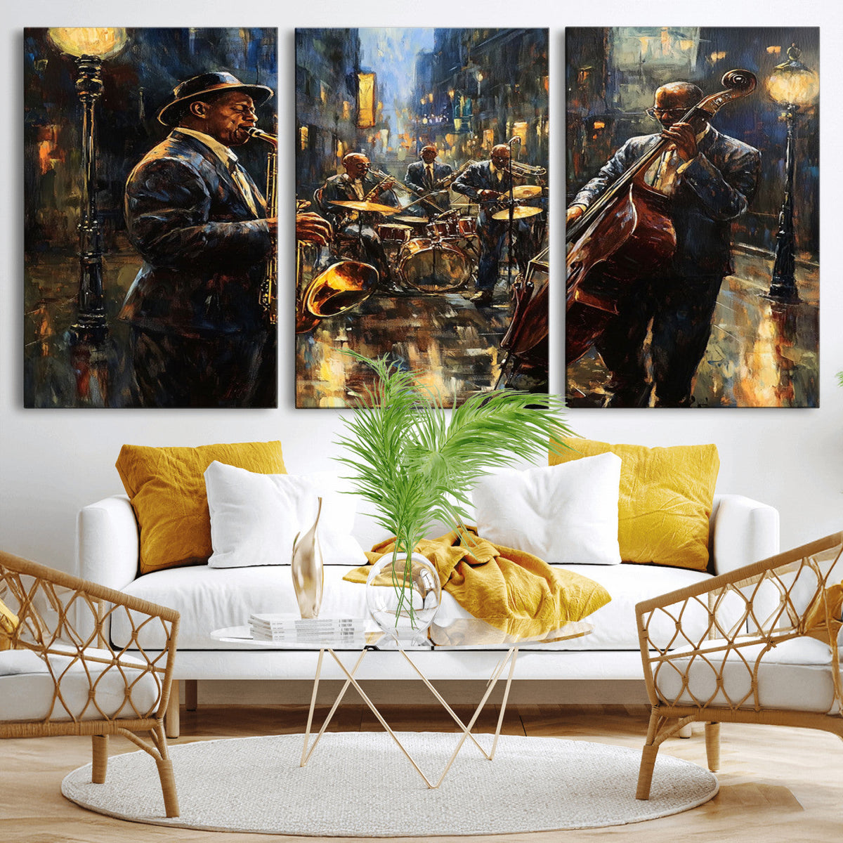 Jazz Canvas Wall Art Print – Abstract African American Music