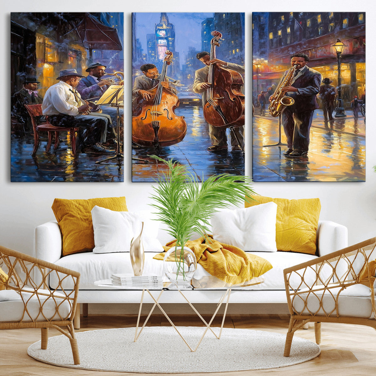 Colorful Jazz Wall Art - African American Music Canvas Print