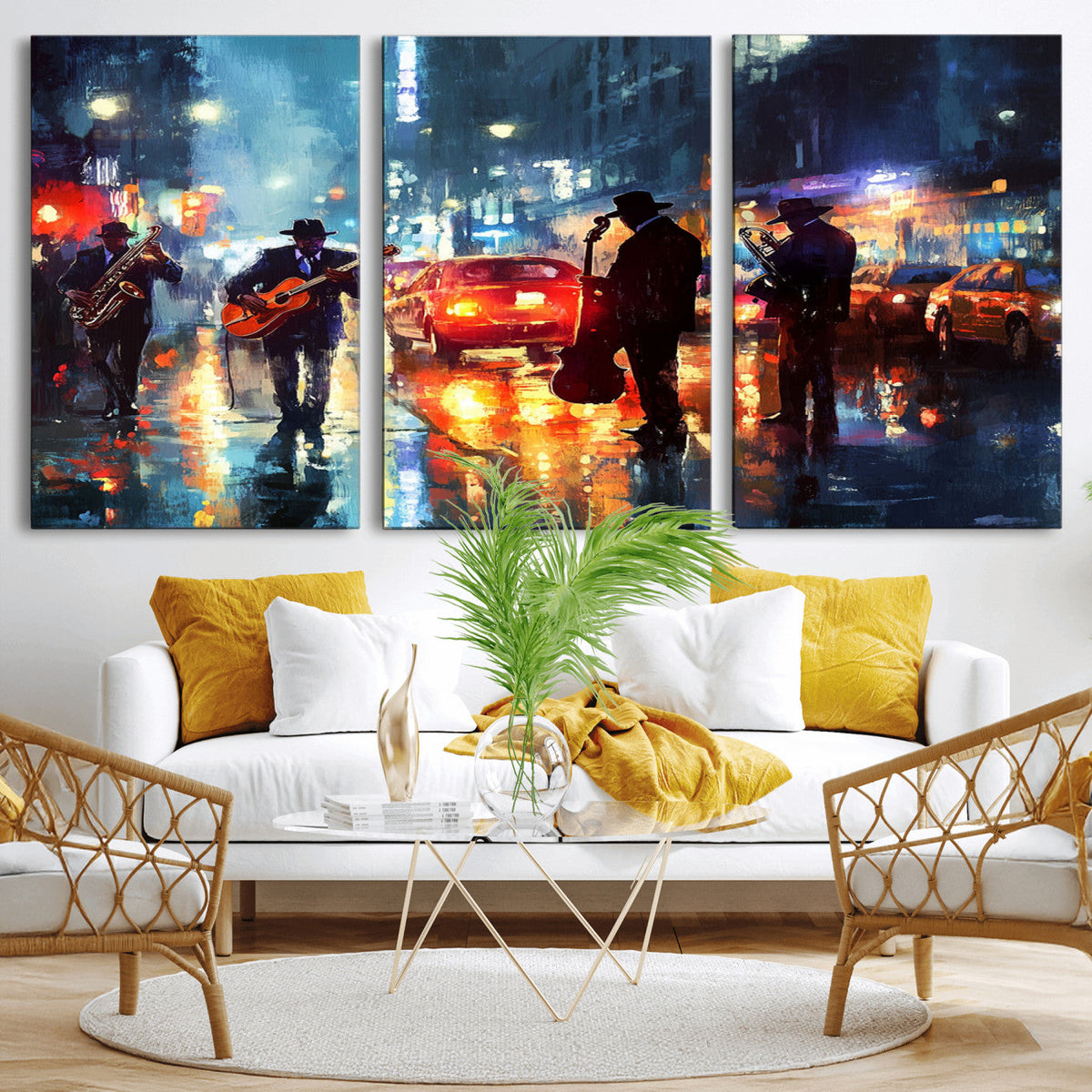 African American Jazz Canvas Wall Art Print – Abstract Music