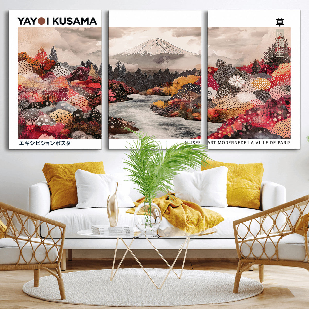 Yayoi Kusama Wall Art Canvas Print – Framed Large Abstract
