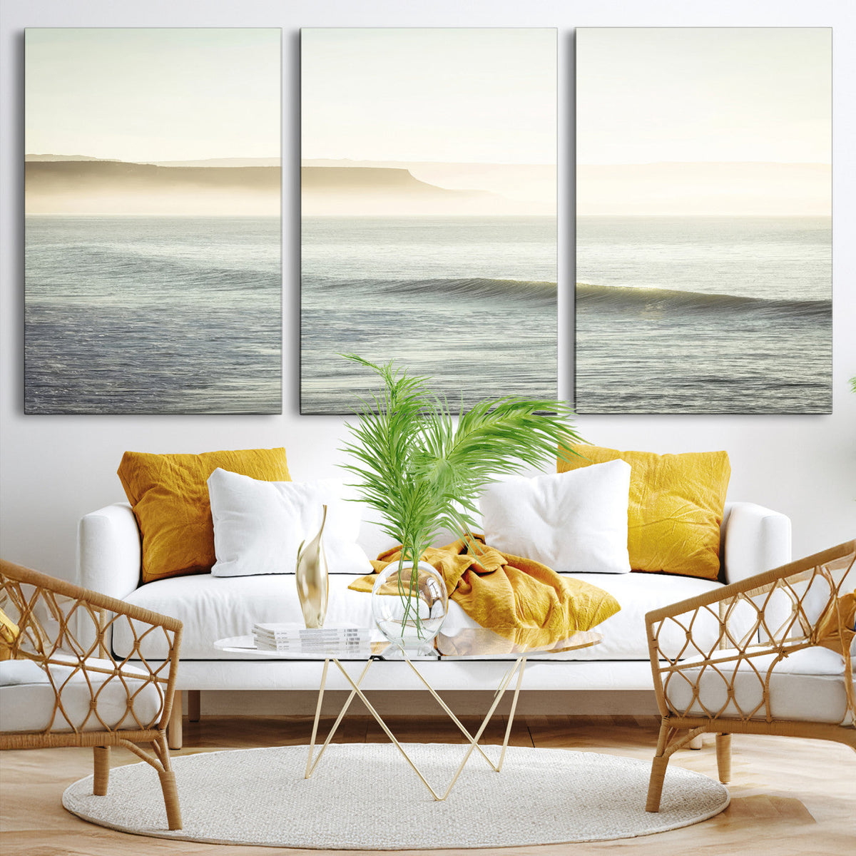 Coastal Cliffs Wall Art Canvas Print – Misty Ocean Seascape