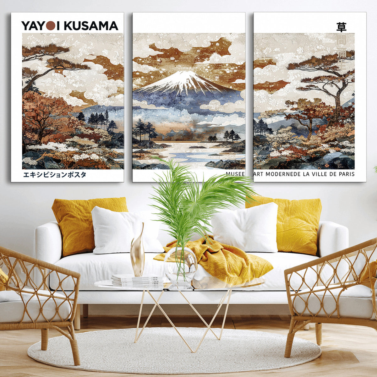 Modern Japanese Wall Art Canvas Print – Framed Abstract