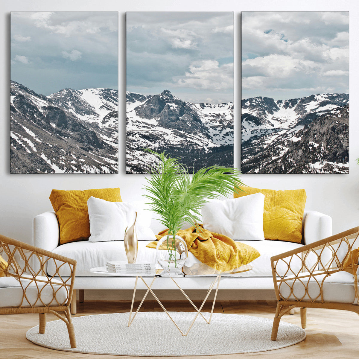Snowy Peaks Wall Art Canvas Print – Alpine Wilderness