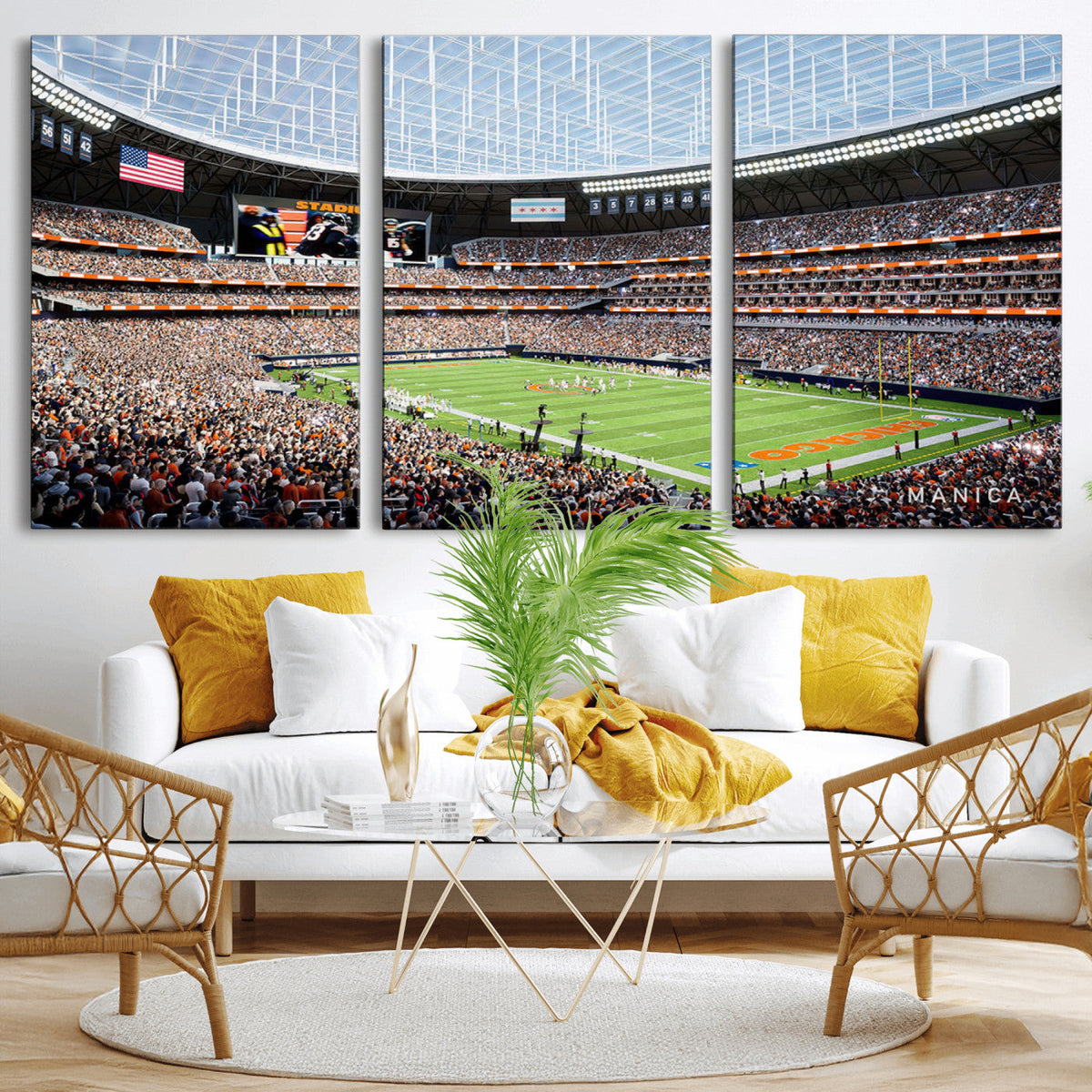 Chicago Bears Soldiers Field Wall Art Canvas Print – Framed