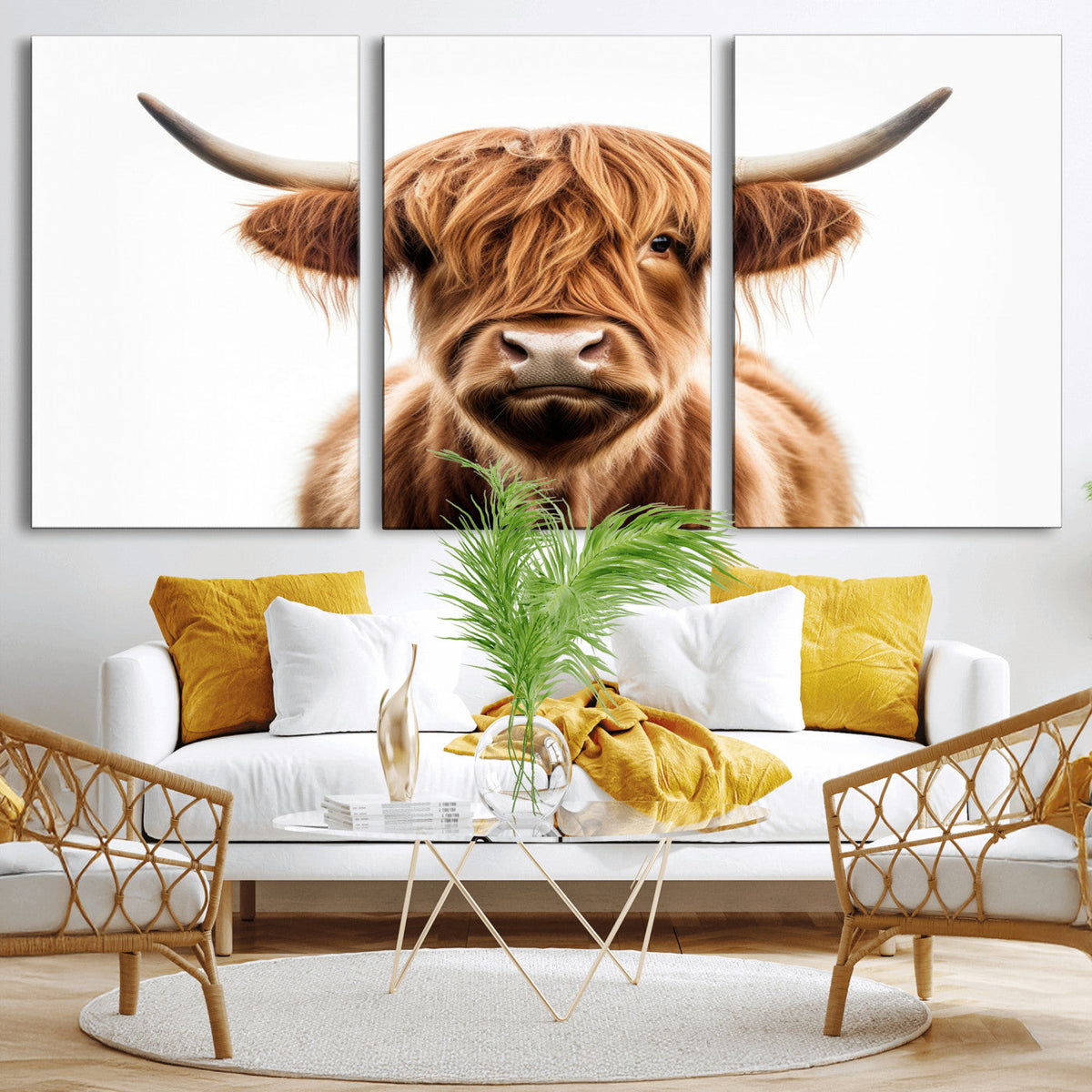 Scottish Highland Cow Canvas Print, Framed Highland Cow