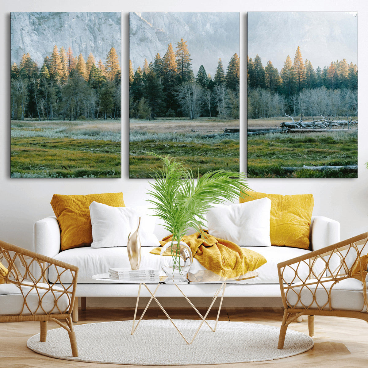 Forest Meadow Wall Art Canvas Print, Pine Tree Landscape