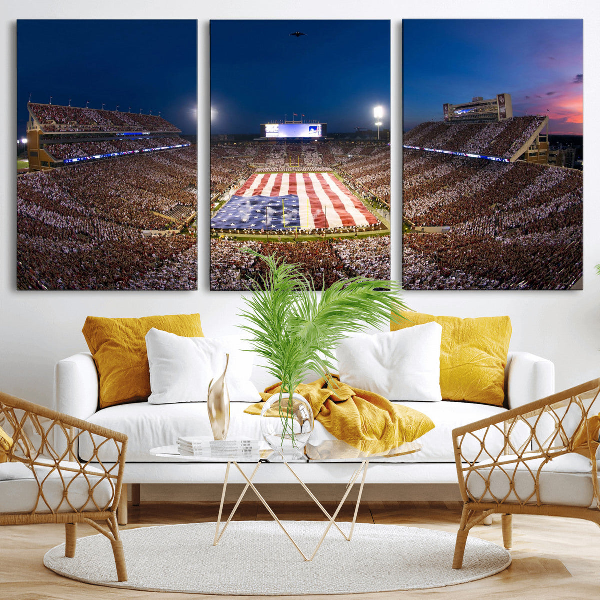 Oklahoma Sooners Memorial Stadium Wall Art Canvas Print,