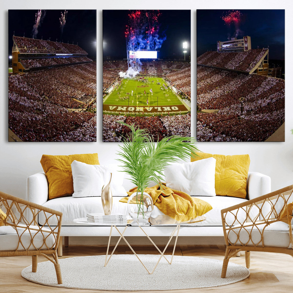 Oklahoma Memorial Stadium Wall Art Canvas Print – Oklahoma
