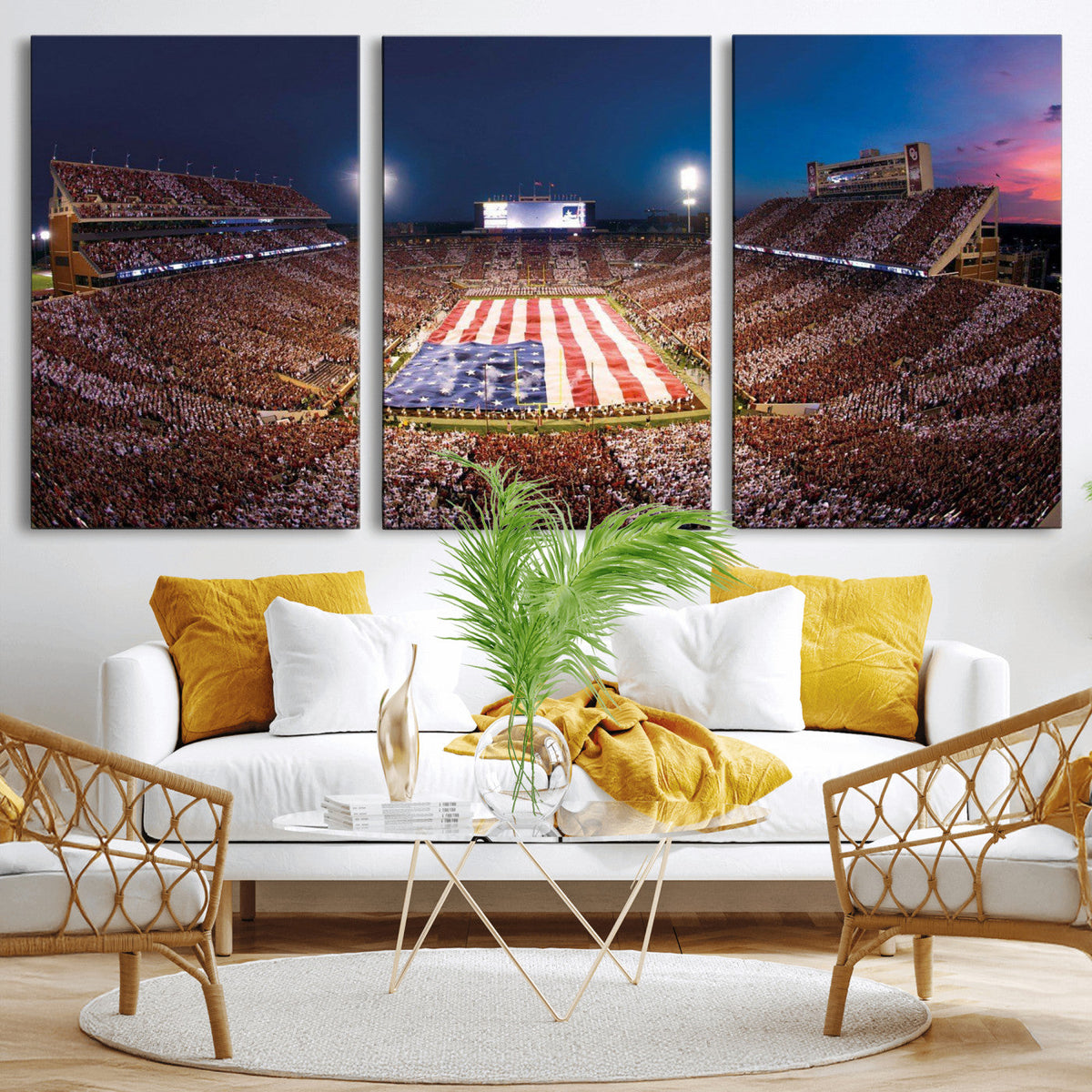 Oklahoma Memorial Stadium Wall Art Canvas Print – Oklahoma