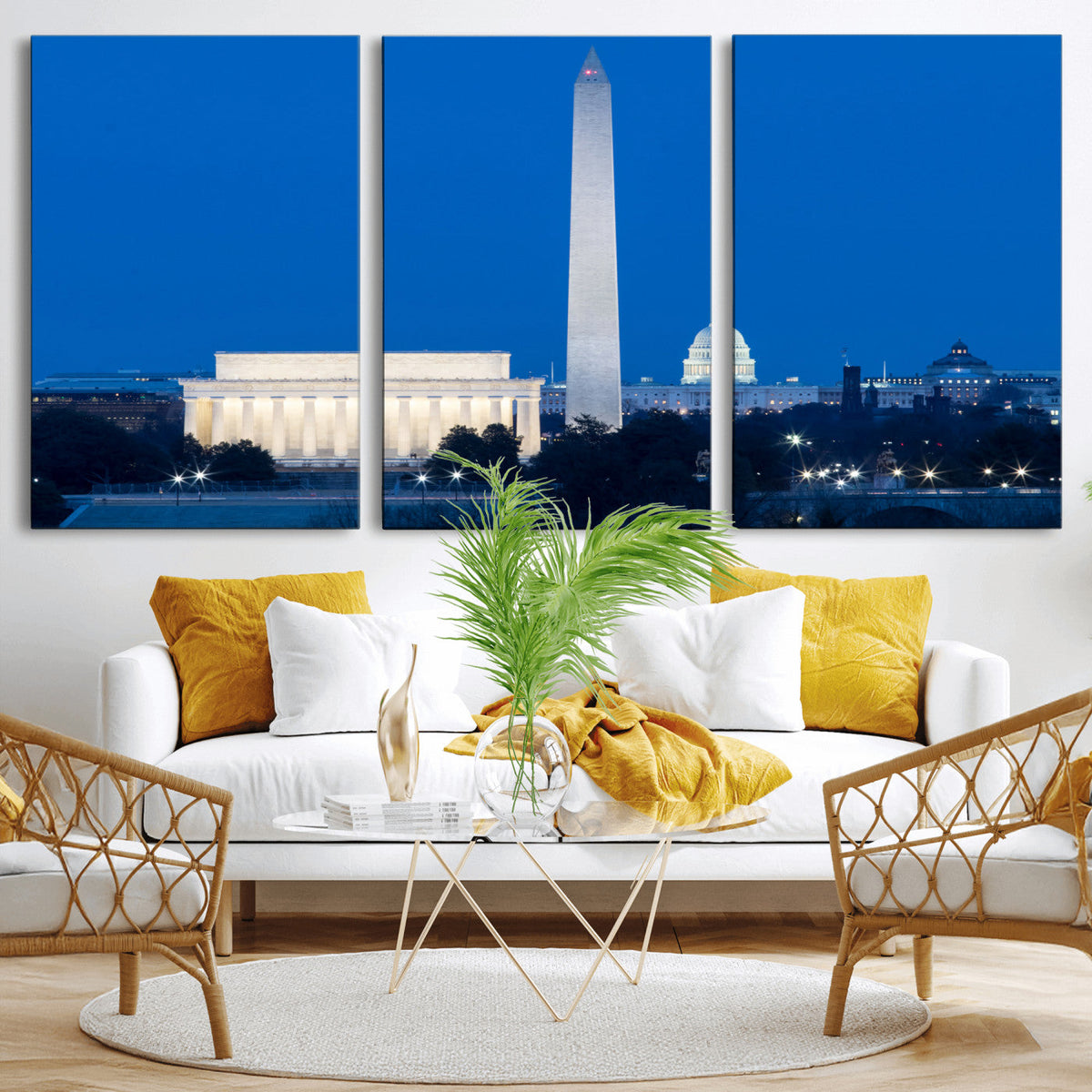 Washington DC Skyline Wall Art Canvas Print – Lincoln