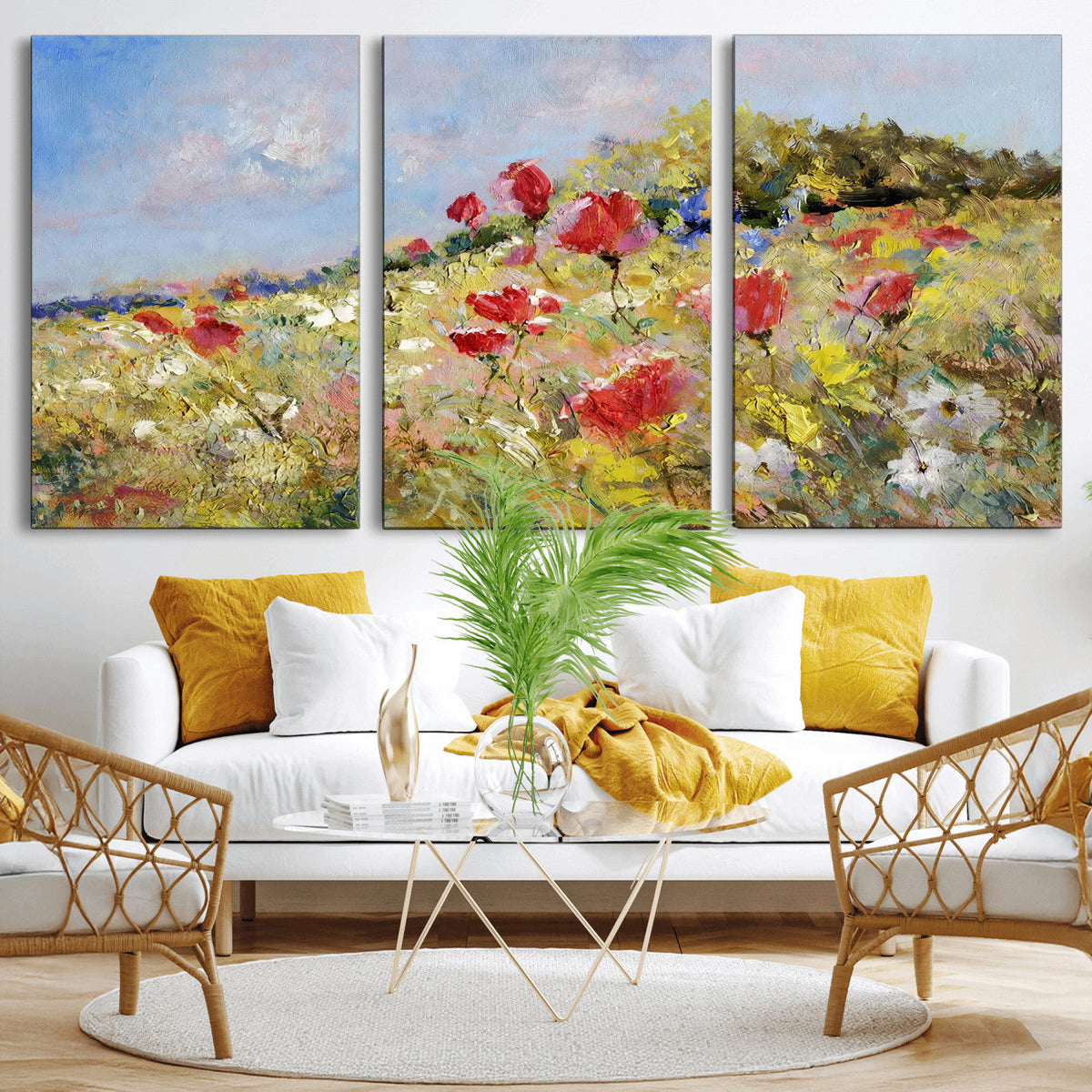 Abstract Mountain Landscape Wall Art Canvas Print – Textured