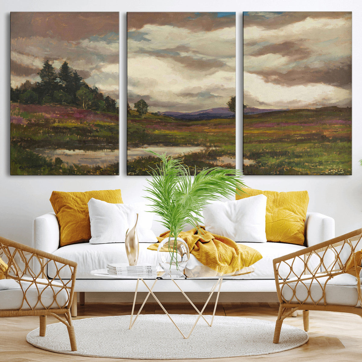 Gustav Macoun Heathland Canvas Print, Czech Landscape Oil