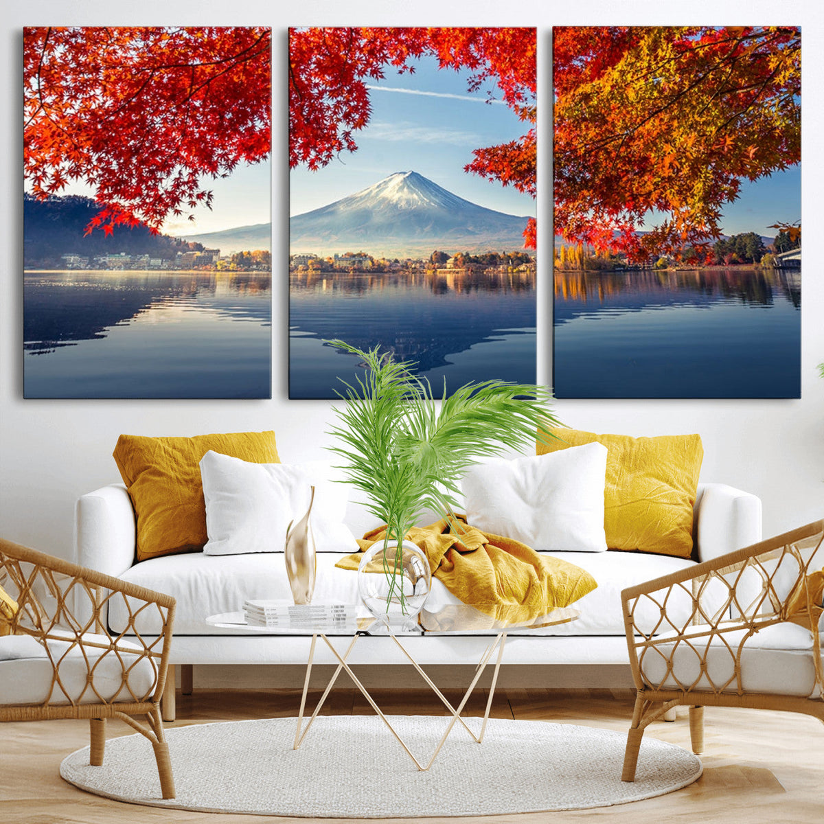 Mount Fuji Canvas Wall Art Japan Autumn Mountain Canvas