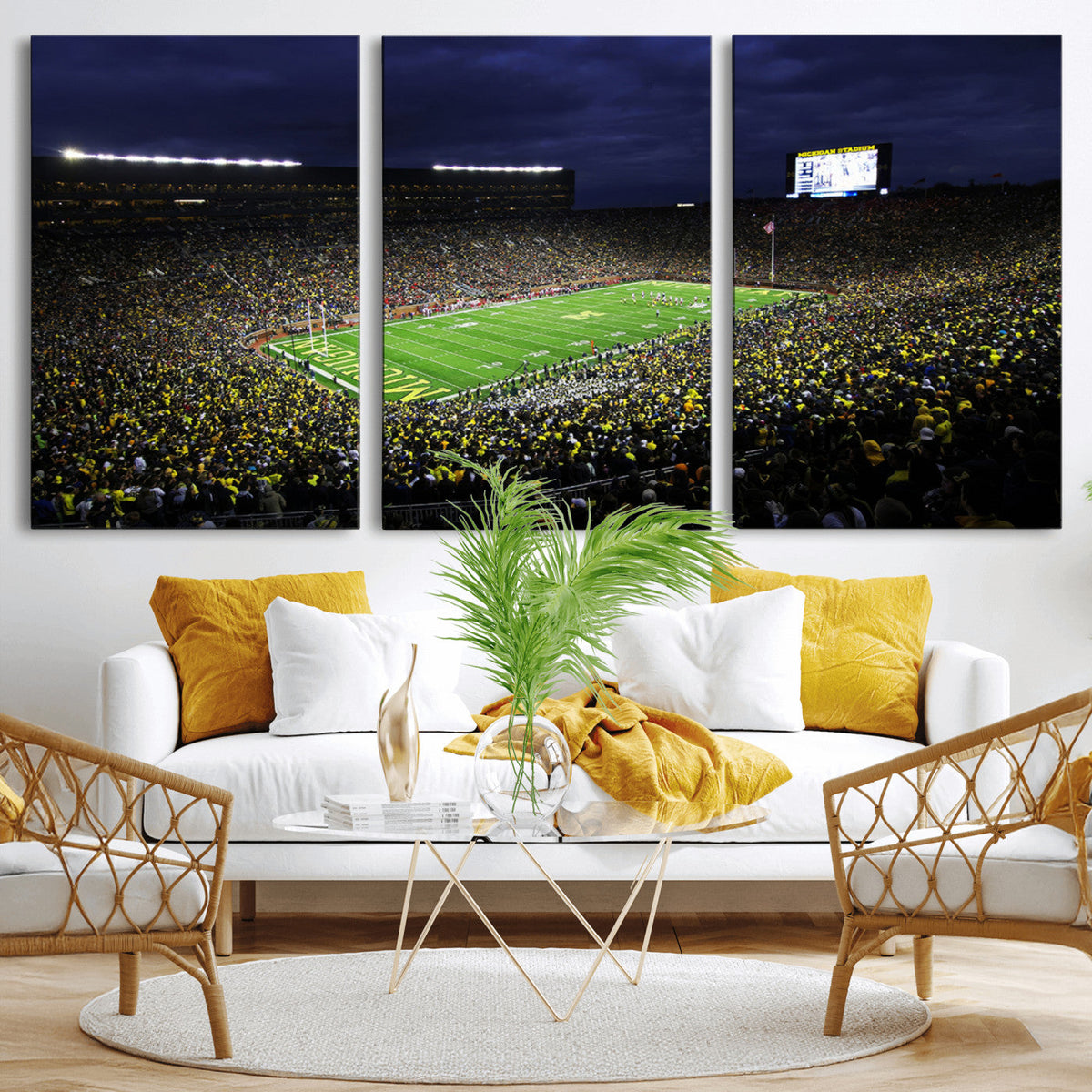 Michigan Wolverines Football Canvas Wall Decor, Football