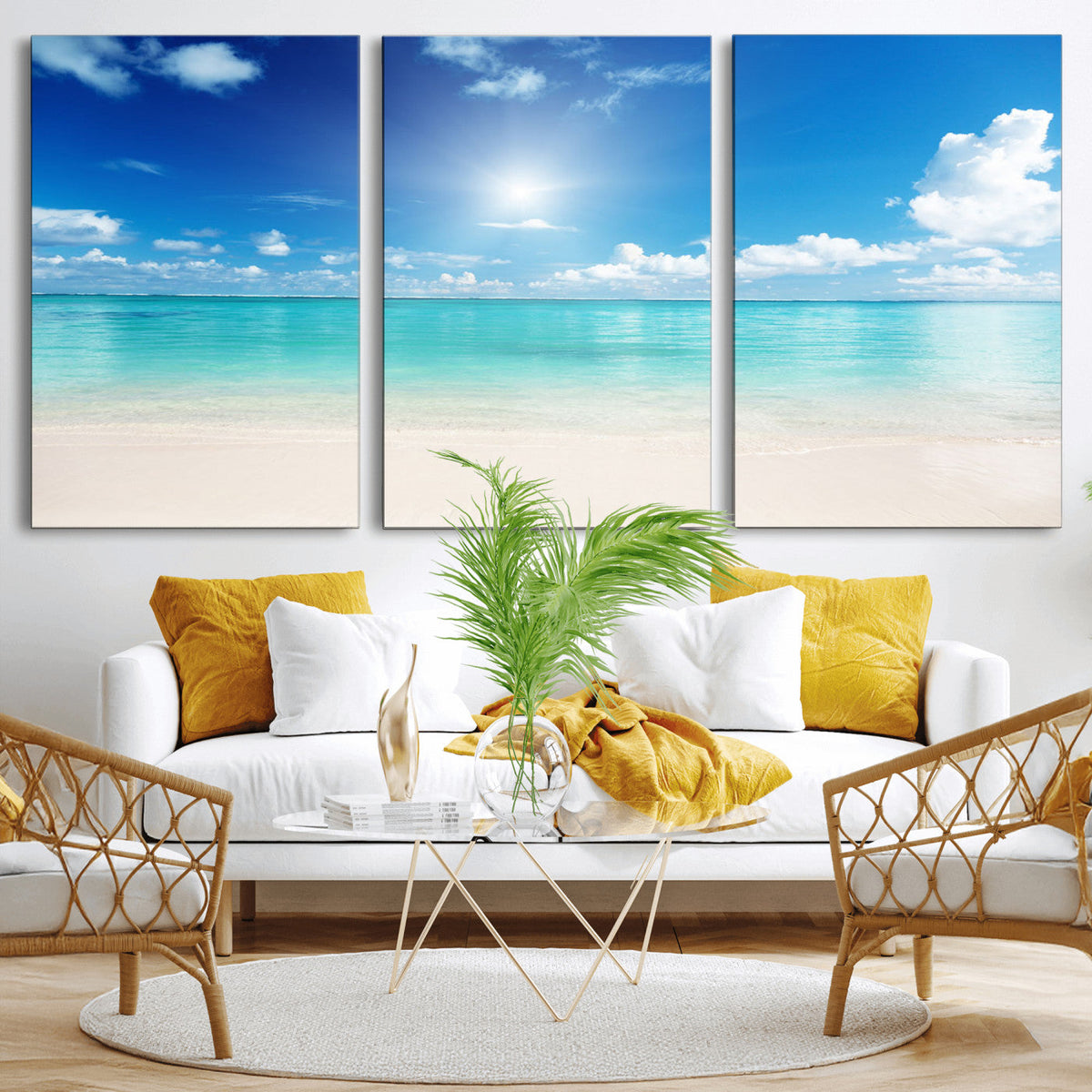 Blue Ocean Wall Art Canvas Print - Tranquil Ocean Paradise