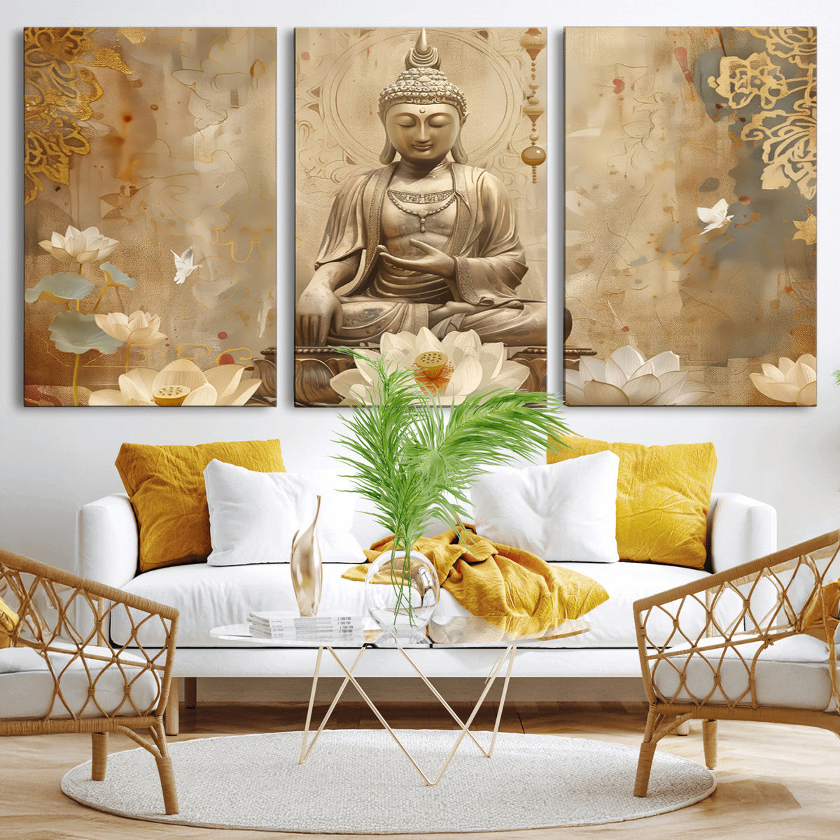 Buddha Wall Art Canvas Print, Buddha Meditation Room Decor,