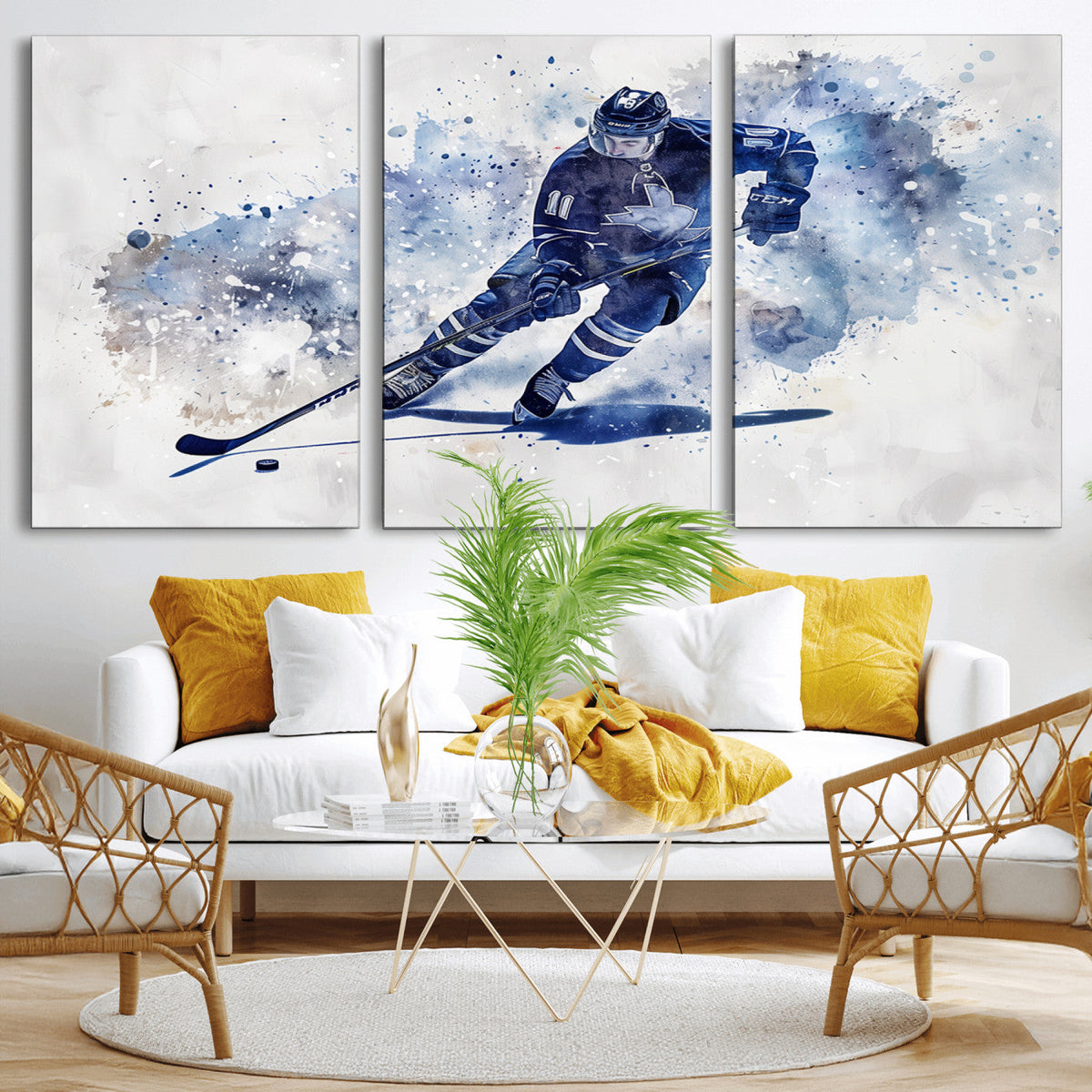 Hockey Player Wall Art Canvas Print - Sports-Inspired