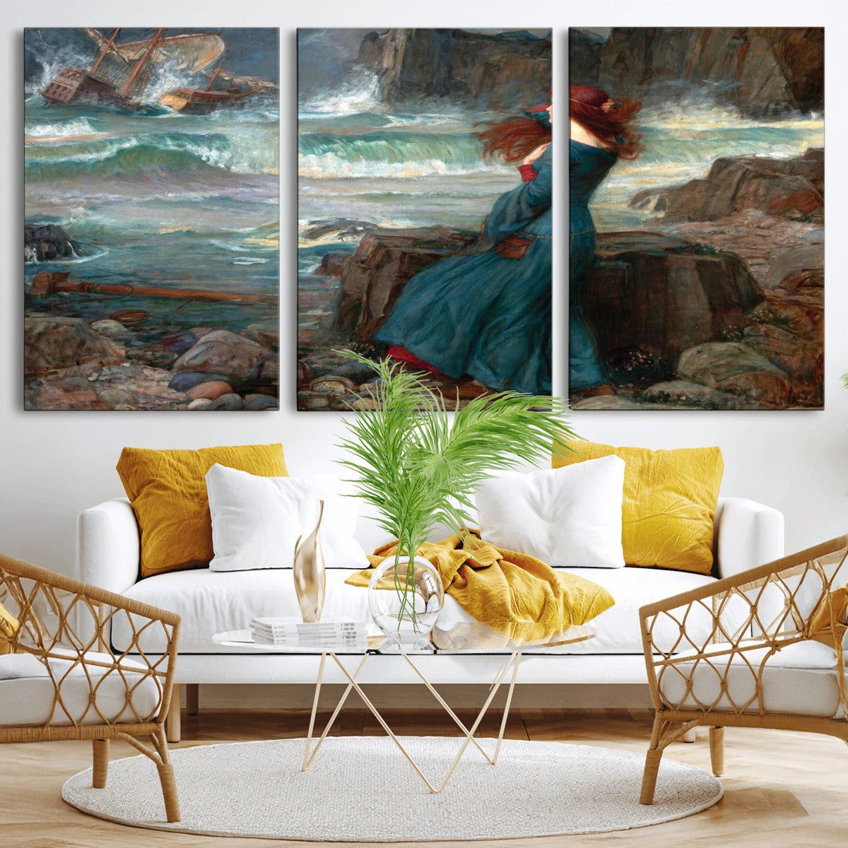 Miranda by the Shore Wall Art Canvas Print – Tempest Scene
