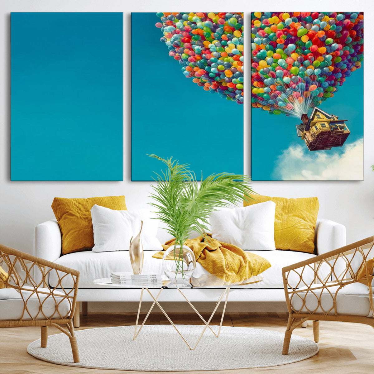 Carl Fredricksen, Up Movie Wall Art, Colorful Balloon House