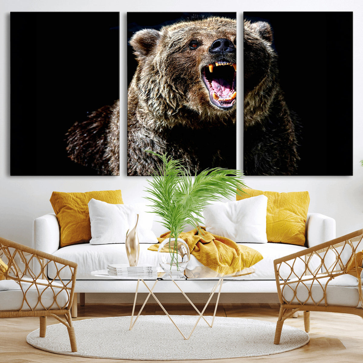 Grizzly Bear Canvas Print | Wildlife Wall Art for Cabin