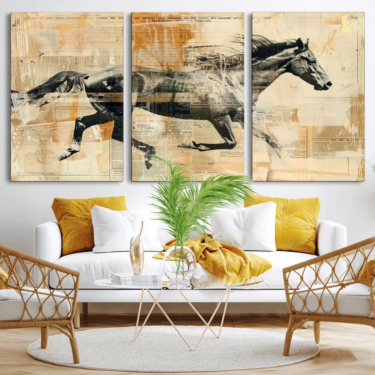 Chines Style Running Horse Western Wall Art | Farmhouse Wall