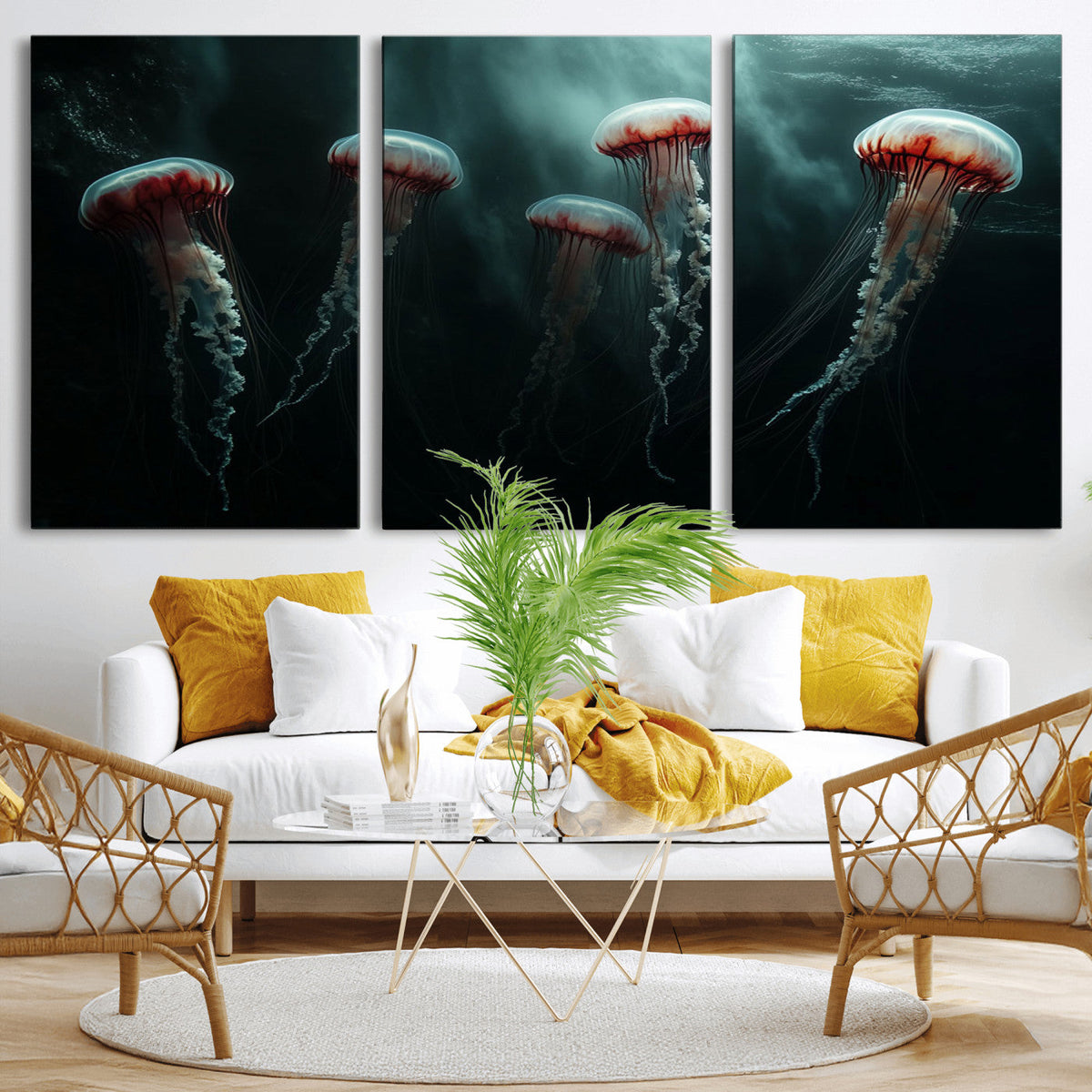 Abstract Jellyfish Wall Art Canvas Print