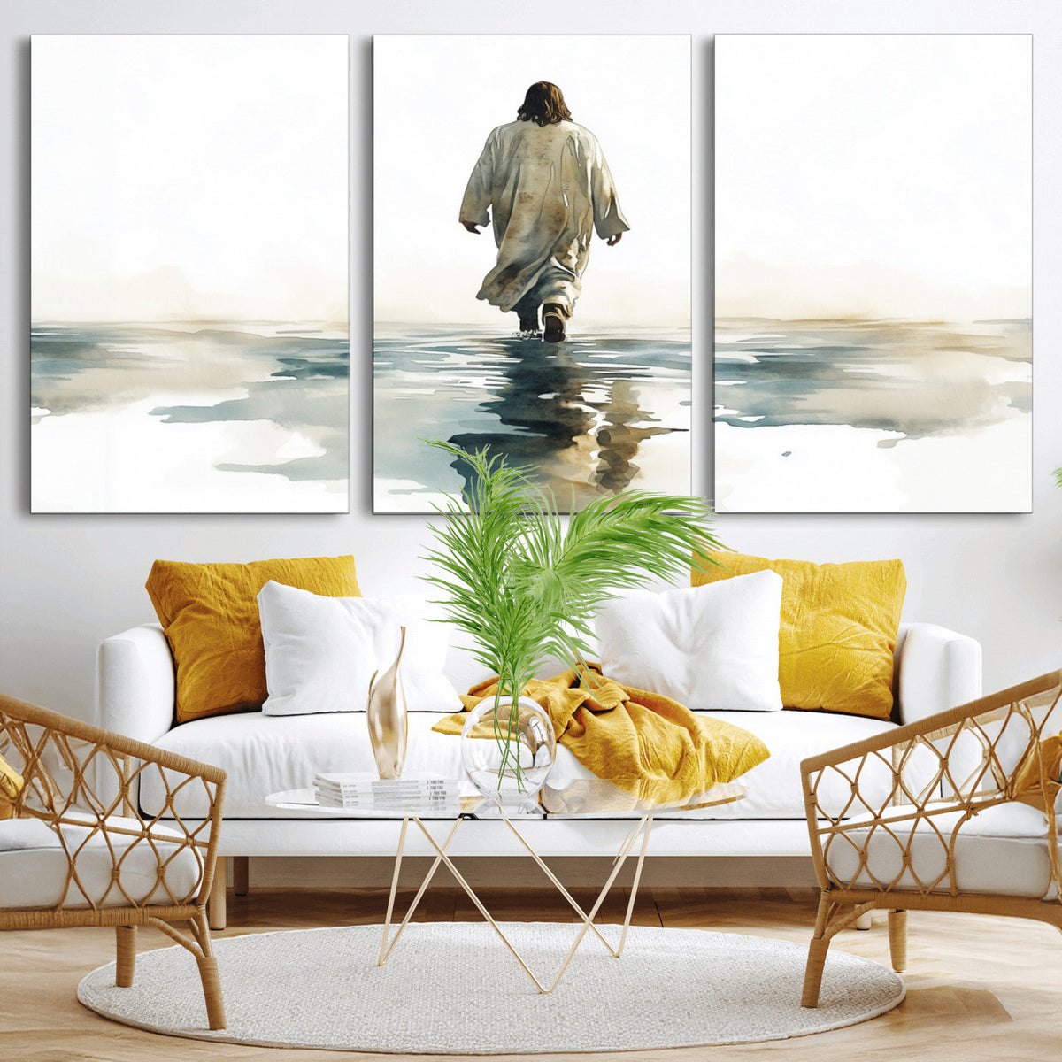Abstract Jesus Wall Art Canvas Print, Christian Wall Art,
