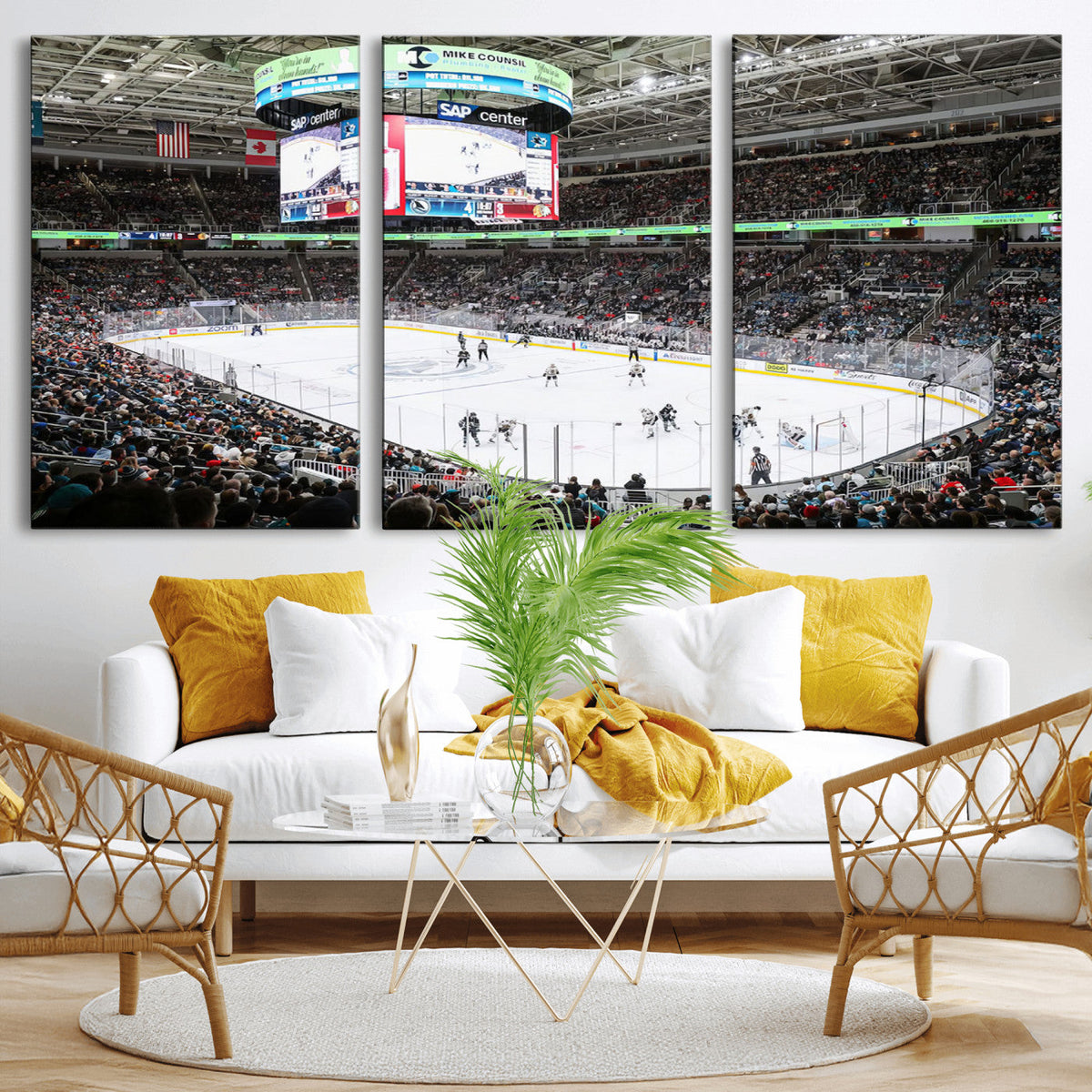 Sharks Arena Blackhawks Sharks Ice Hockey Stadium Wall Art