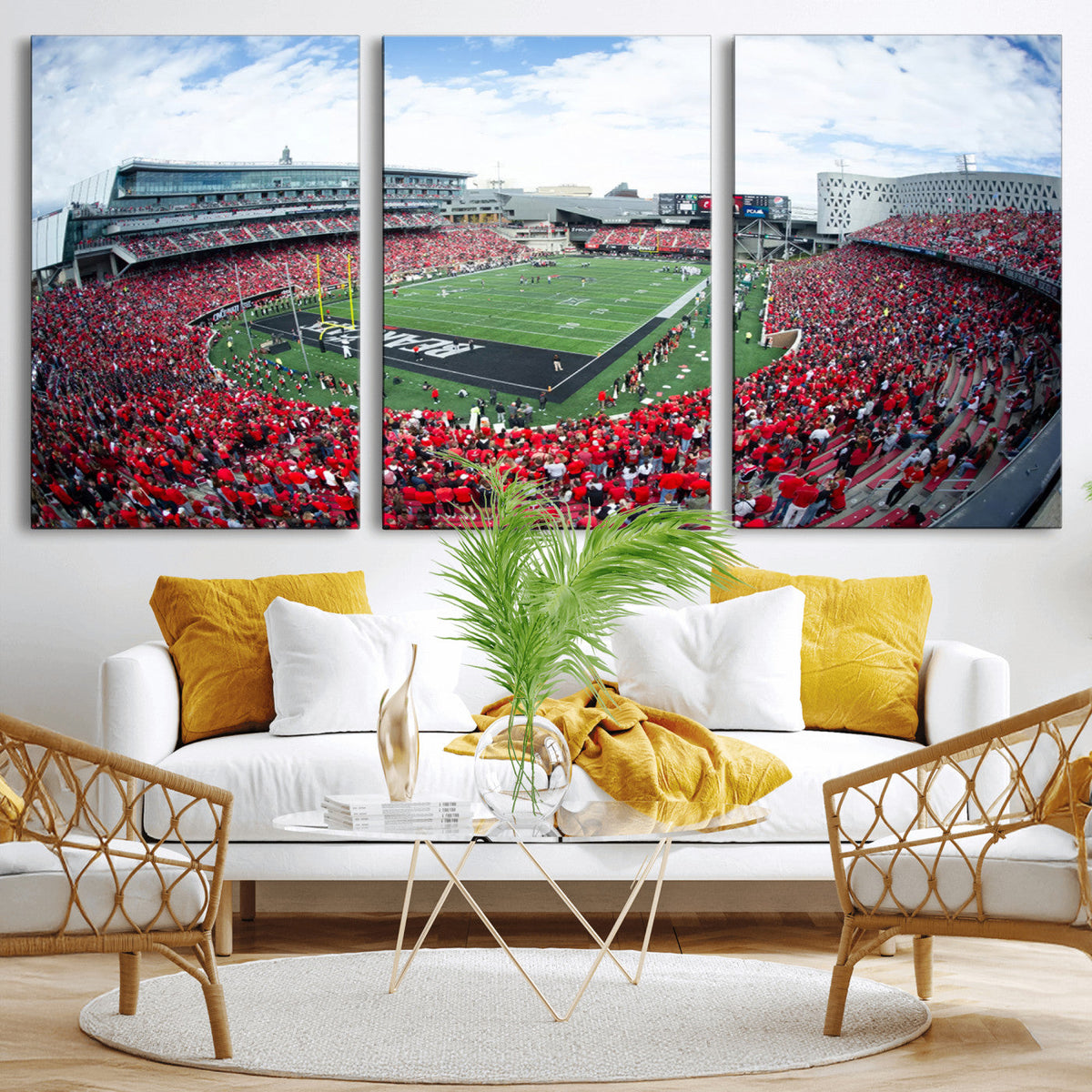 Cincinnati Bearcats Football Team Print - Nippert Stadium Wall Art Canvas Print